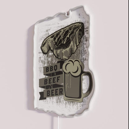 Barbecue And Beer Rgb Led Neon Sign
