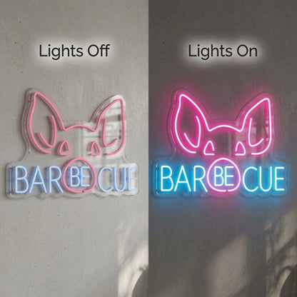 Barbecue LED Neon Sign - 06 Day Night Comparison