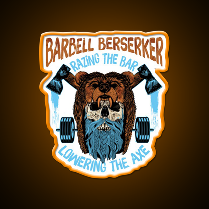 Barbell Berserker Razing The Bar Lowering Gym Fitness Led Neon Sign Rgb Color