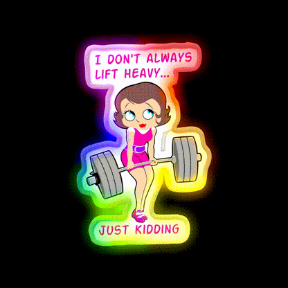 Barbell Girl Girls Who Lift Fitness Girl Gym Fitness Led Neon Sign Rgb Color