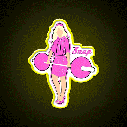 Barbell Girl Gym Fitness Led Neon Sign Rgb Color - Custom LED neon sign front view