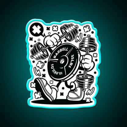 Barbell Pump It Gym Fitness Led Neon Sign Rgb Color