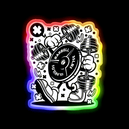 Barbell Pump It Gym Fitness Led Neon Sign Rgb Color