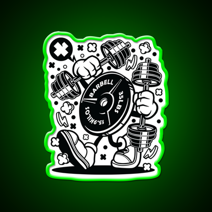 Barbell Pump It Gym Fitness Led Neon Sign Rgb Color