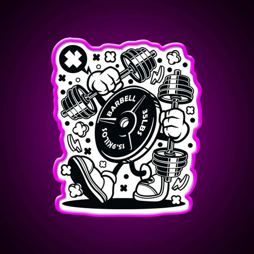 Barbell Pump It Gym Fitness Led Neon Sign Rgb Color