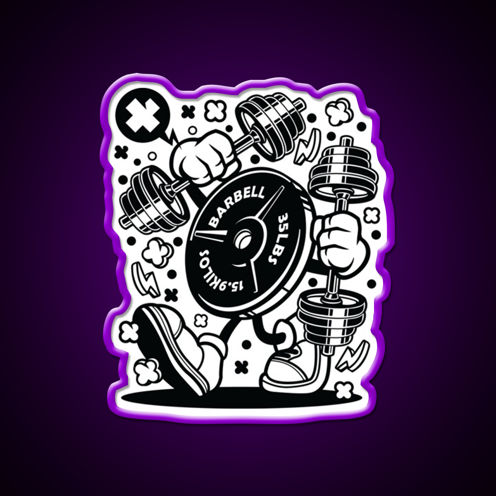 Barbell Pump It Gym Fitness Led Neon Sign Rgb Color