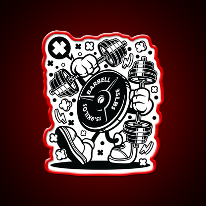 Barbell Pump It Gym Fitness Led Neon Sign Rgb Color