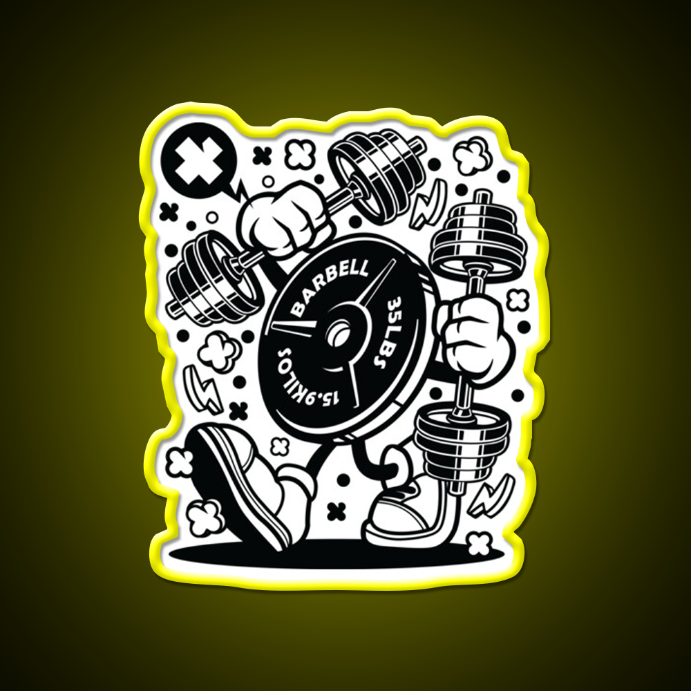 Barbell Pump It Gym Fitness Led Neon Sign Rgb Color