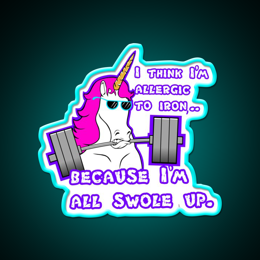 Barbell Unicorn Fitness Funny Gym Fitness Led Neon Sign Rgb Color