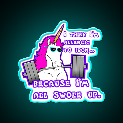 Barbell Unicorn Fitness Funny Gym Fitness Led Neon Sign Rgb Color