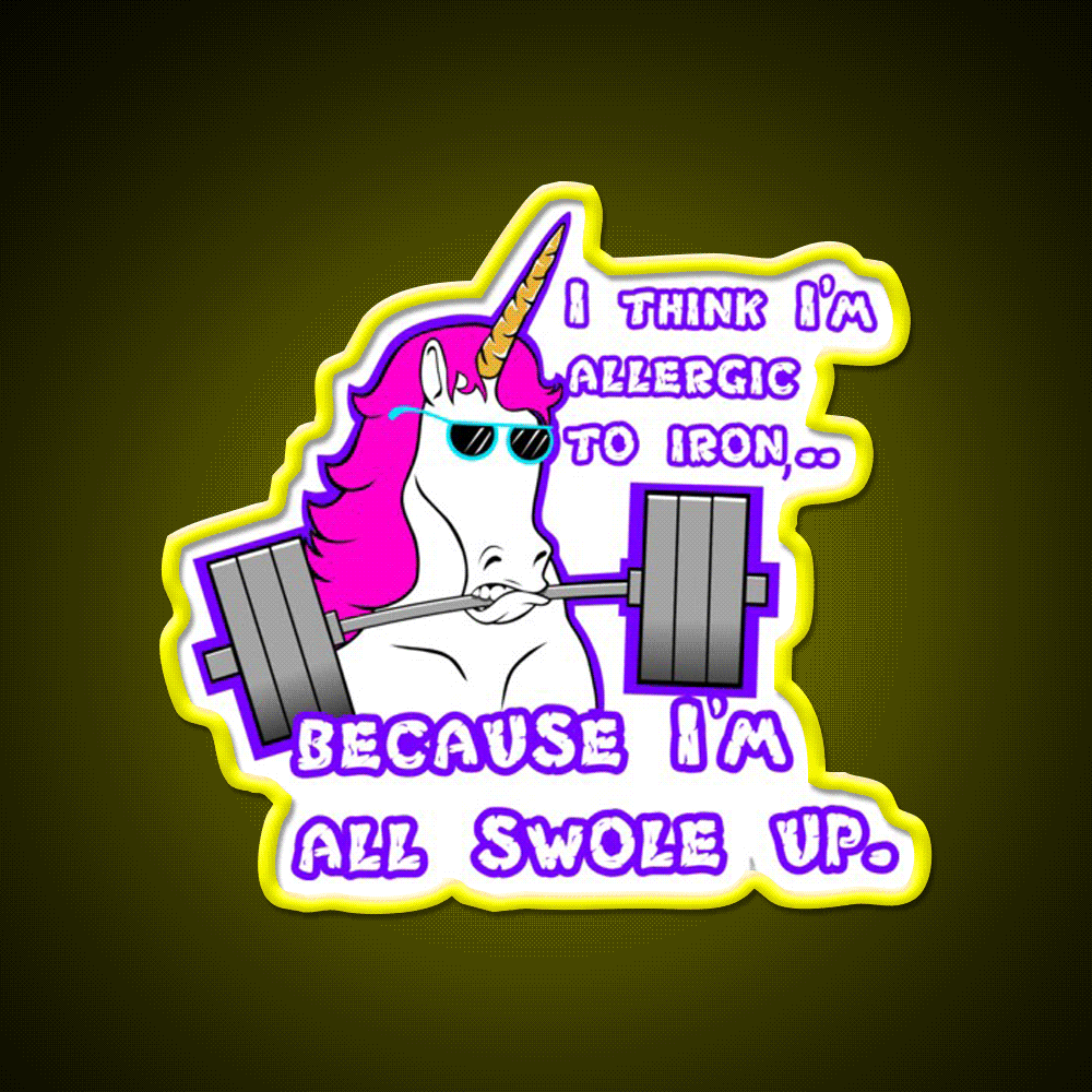 Barbell Unicorn Fitness Funny Gym Fitness Led Neon Sign Rgb Color