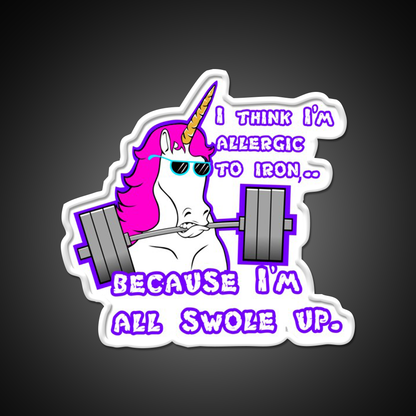 Barbell Unicorn Fitness Funny Gym Fitness Led Neon Sign Rgb Color