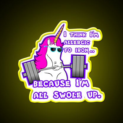 Barbell Unicorn Fitness Funny Gym Fitness Led Neon Sign Rgb Color