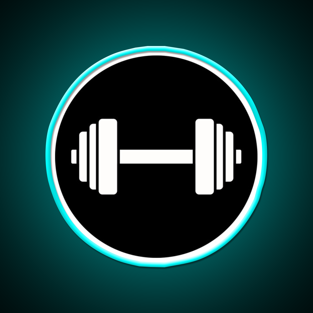 Barbell Workout Icon Gym Fitness Led Neon Sign Rgb Color