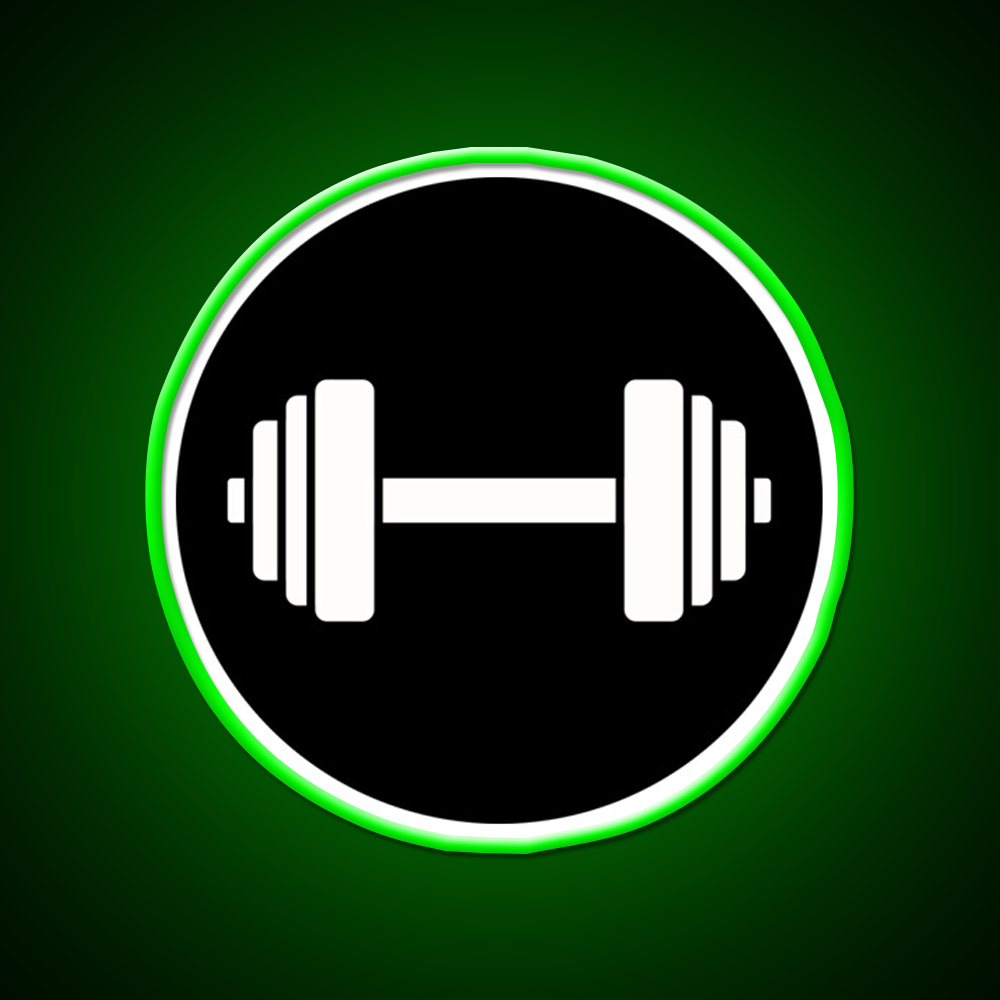 Barbell Workout Icon Gym Fitness Led Neon Sign Rgb Color