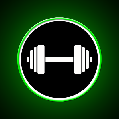 Barbell Workout Icon Gym Fitness Led Neon Sign Rgb Color