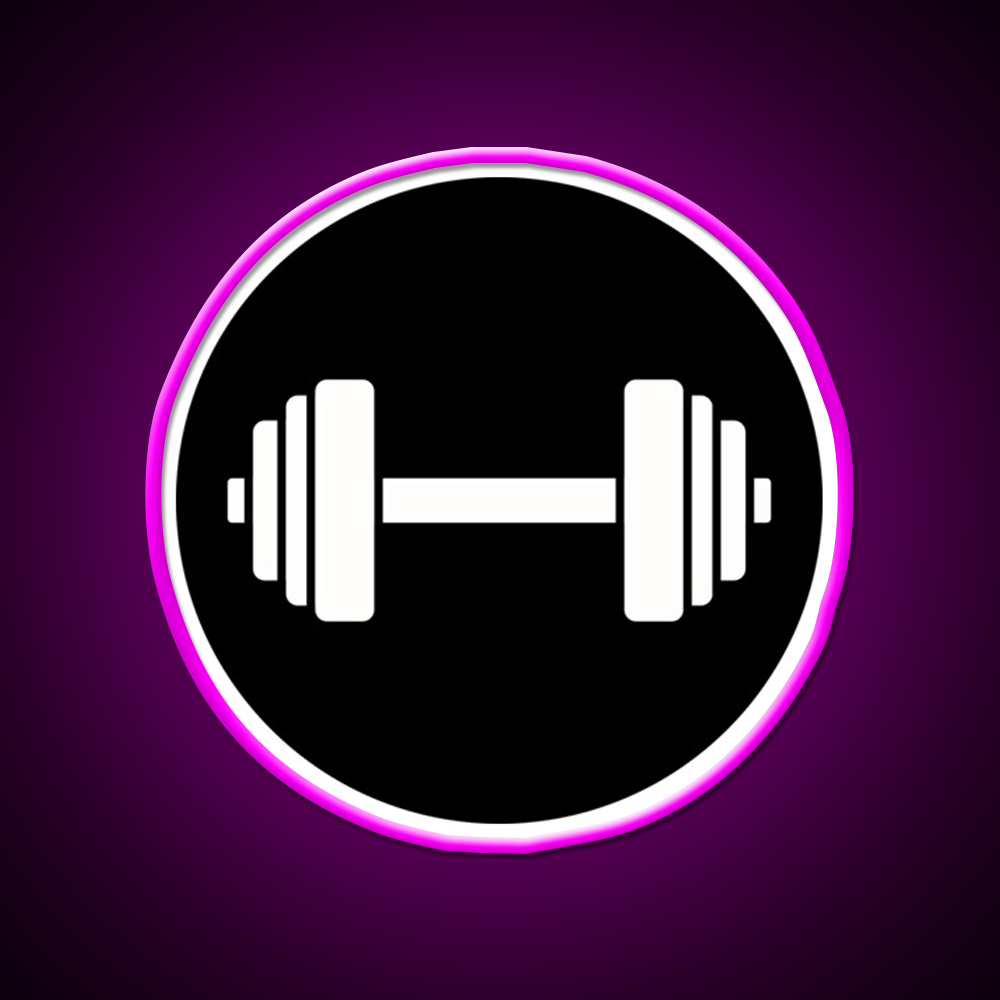 Barbell Workout Icon Gym Fitness Led Neon Sign Rgb Color