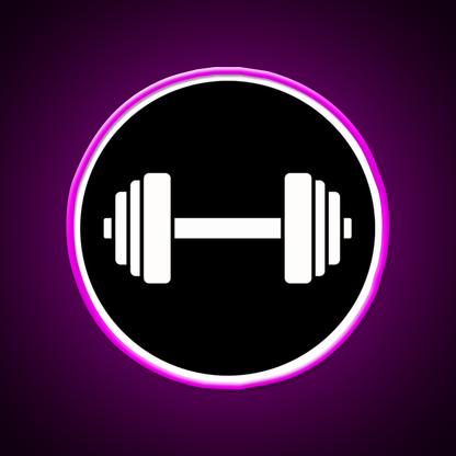 Barbell Workout Icon Gym Fitness Led Neon Sign Rgb Color