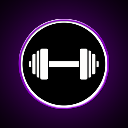 Barbell Workout Icon Gym Fitness Led Neon Sign Rgb Color