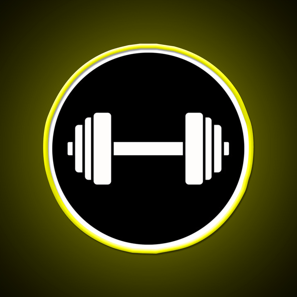 Barbell Workout Icon Gym Fitness Led Neon Sign Rgb Color