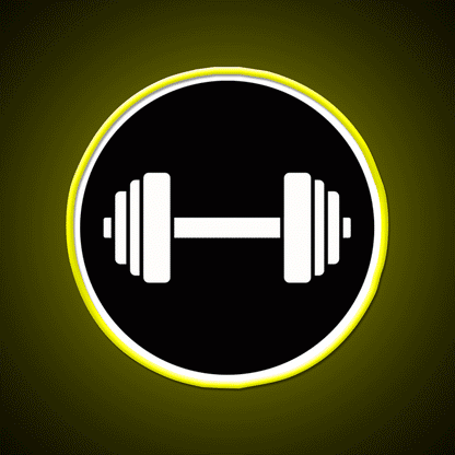 Barbell Workout Icon Gym Fitness Led Neon Sign Rgb Color