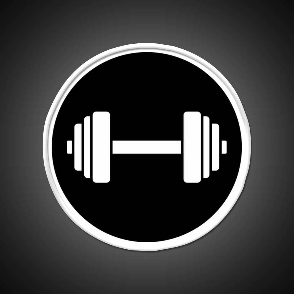 Barbell Workout Icon Gym Fitness Led Neon Sign Rgb Color