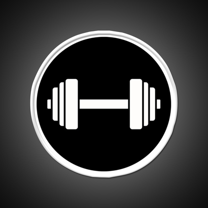 Barbell Workout Icon Gym Fitness Led Neon Sign Rgb Color