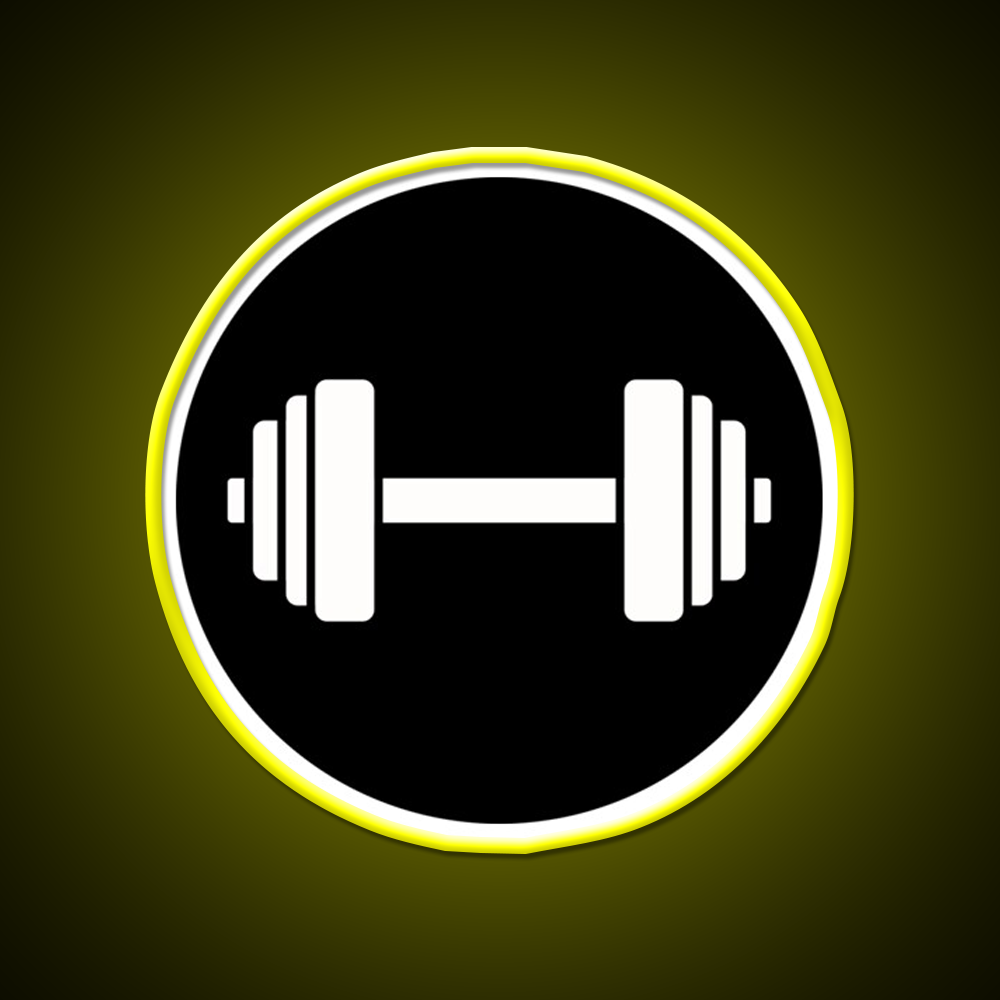 Barbell Workout Icon Gym Fitness Led Neon Sign Rgb Color