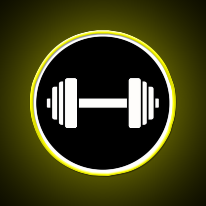 Barbell Workout Icon Gym Fitness Led Neon Sign Rgb Color