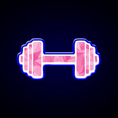 Barbell Workout Icon Pink Triangle Pattern Gym Fitness Led Neon Sign Rgb Color