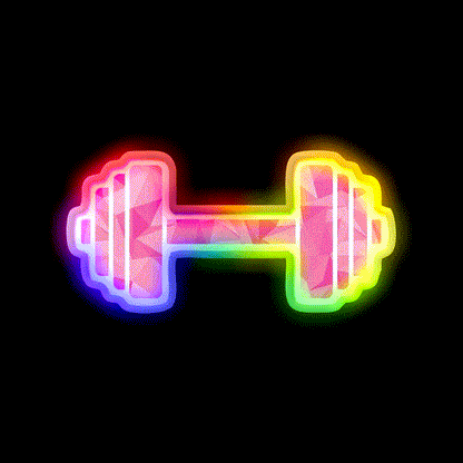 Barbell Workout Icon Pink Triangle Pattern Gym Fitness Led Neon Sign Rgb Color