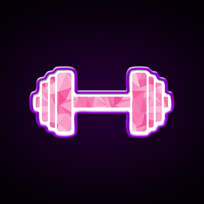 Barbell Workout Icon Pink Triangle Pattern Gym Fitness Led Neon Sign Rgb Color