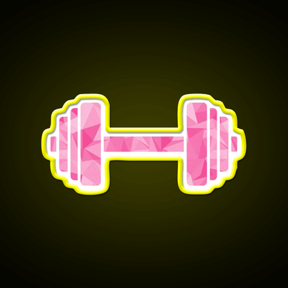 Barbell Workout Icon Pink Triangle Pattern Gym Fitness Led Neon Sign Rgb Color - Shineneon