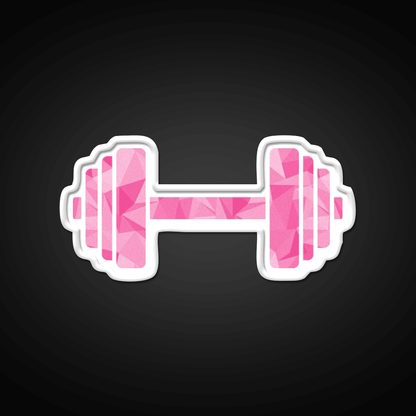 Barbell Workout Icon Pink Triangle Pattern Gym Fitness Led Neon Sign Rgb Color - Shineneon
