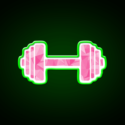 Barbell Workout Icon Pink Triangle Pattern Gym Fitness Led Neon Sign Rgb Color - Shineneon