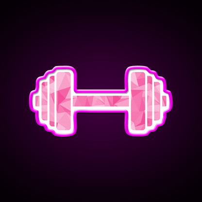 Barbell Workout Icon Pink Triangle Pattern Gym Fitness Led Neon Sign Rgb Color - Shineneon