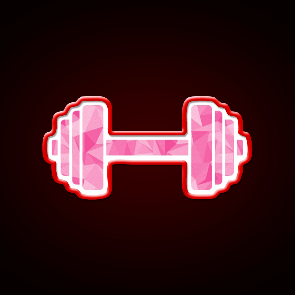 Barbell Workout Icon Pink Triangle Pattern Gym Fitness Led Neon Sign Rgb Color - Shineneon