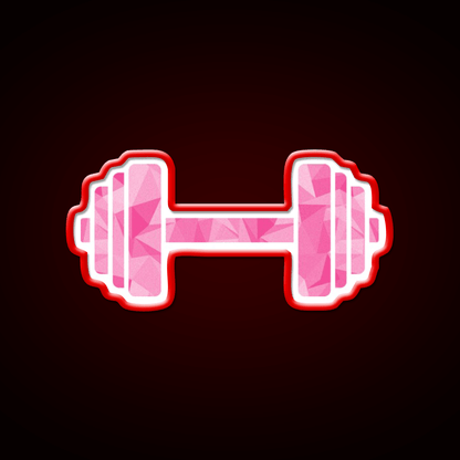 Barbell Workout Icon Pink Triangle Pattern Gym Fitness Led Neon Sign Rgb Color - Shineneon