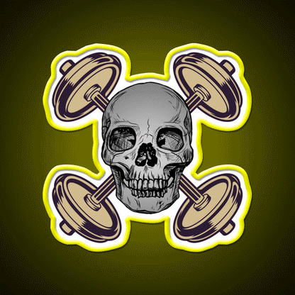 Barbells And Skulls Weightlifting Crossfit Gym Fitness Led Neon Sign Rgb Color