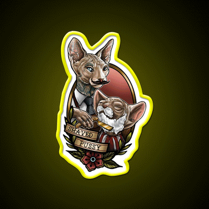 Barber Cats Barber Shop Haircut Led Neon Sign - Custom LED neon sign front view