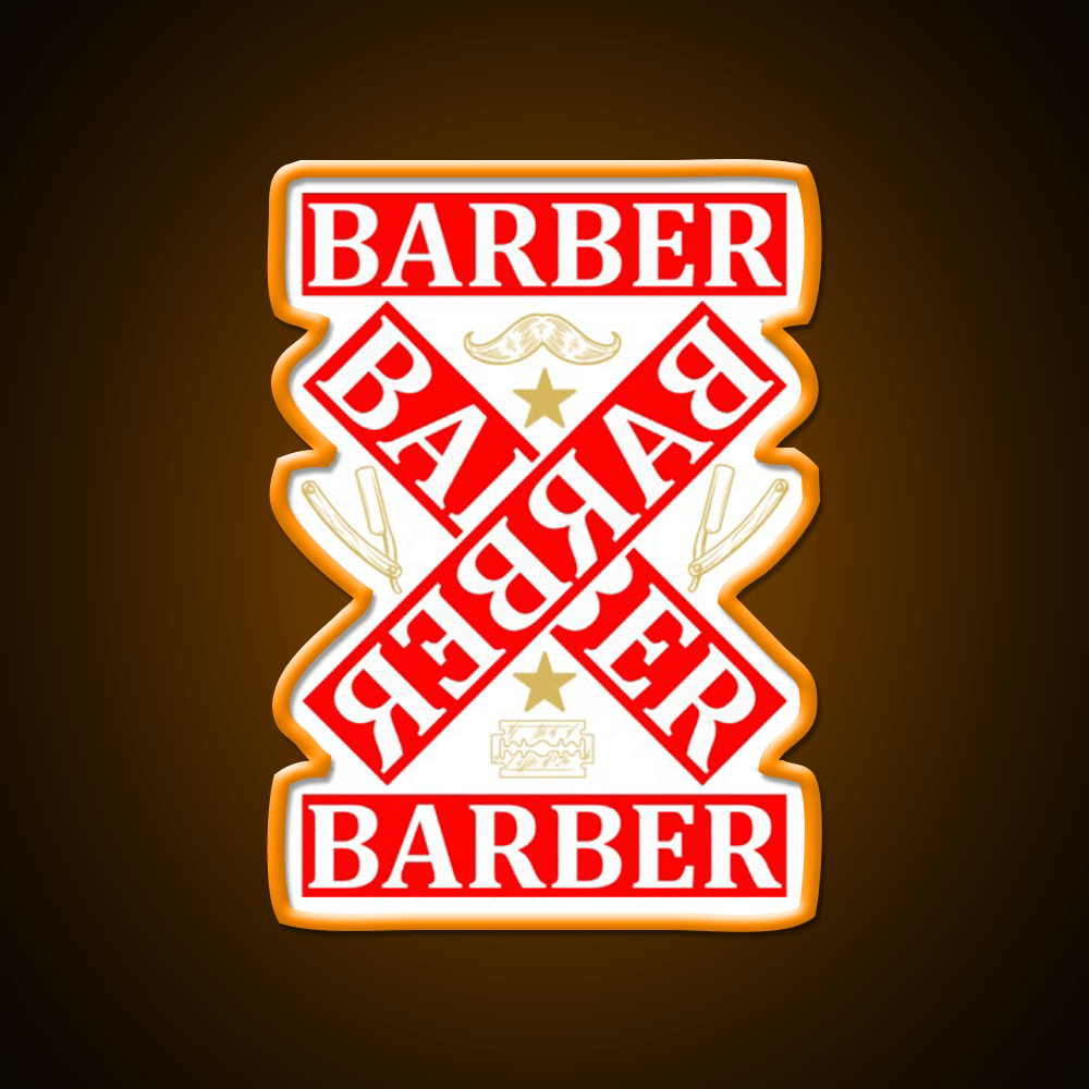 Barber Cross X Barber Shop Haircut Led Neon Sign - Shineneon
