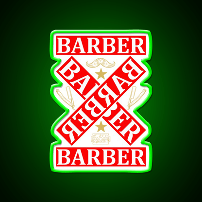 Barber Cross X Barber Shop Haircut Led Neon Sign - Shineneon