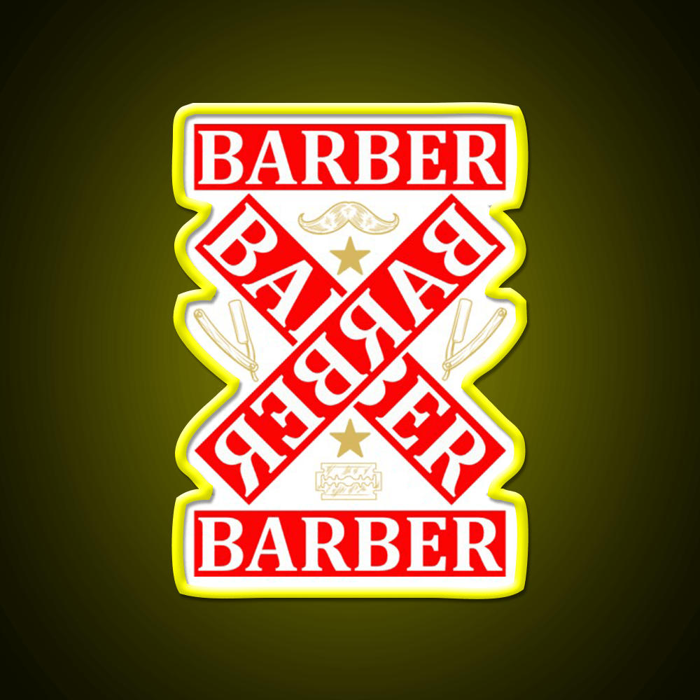 Barber Cross X Barber Shop Haircut Led Neon Sign - Shineneon