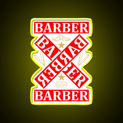 Barber Cross X Barber Shop Haircut Led Neon Sign - Shineneon