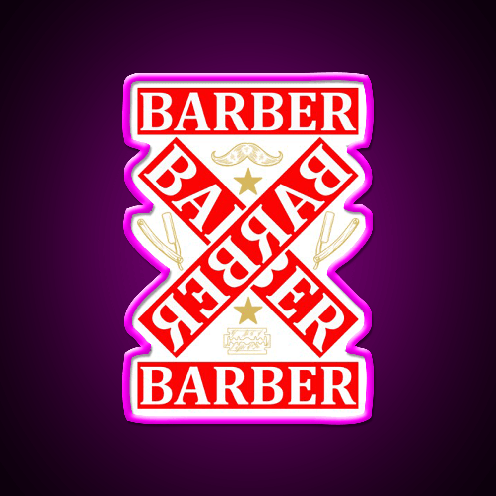 Barber Cross X Barber Shop Haircut Led Neon Sign - Shineneon
