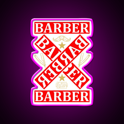 Barber Cross X Barber Shop Haircut Led Neon Sign - Shineneon
