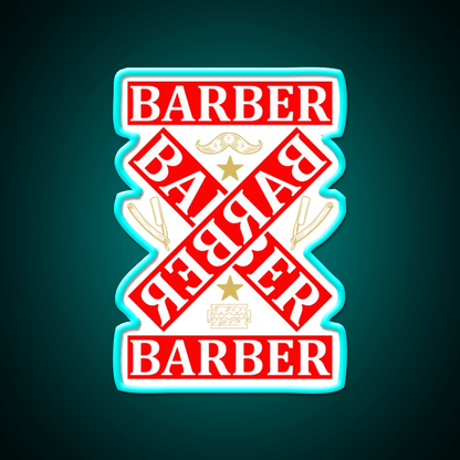 Barber Cross X Barber Shop Haircut Led Neon Sign - Shineneon