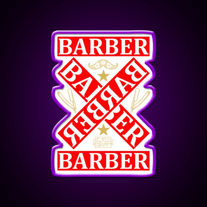 Barber Cross X Barber Shop Haircut Led Neon Sign - Shineneon