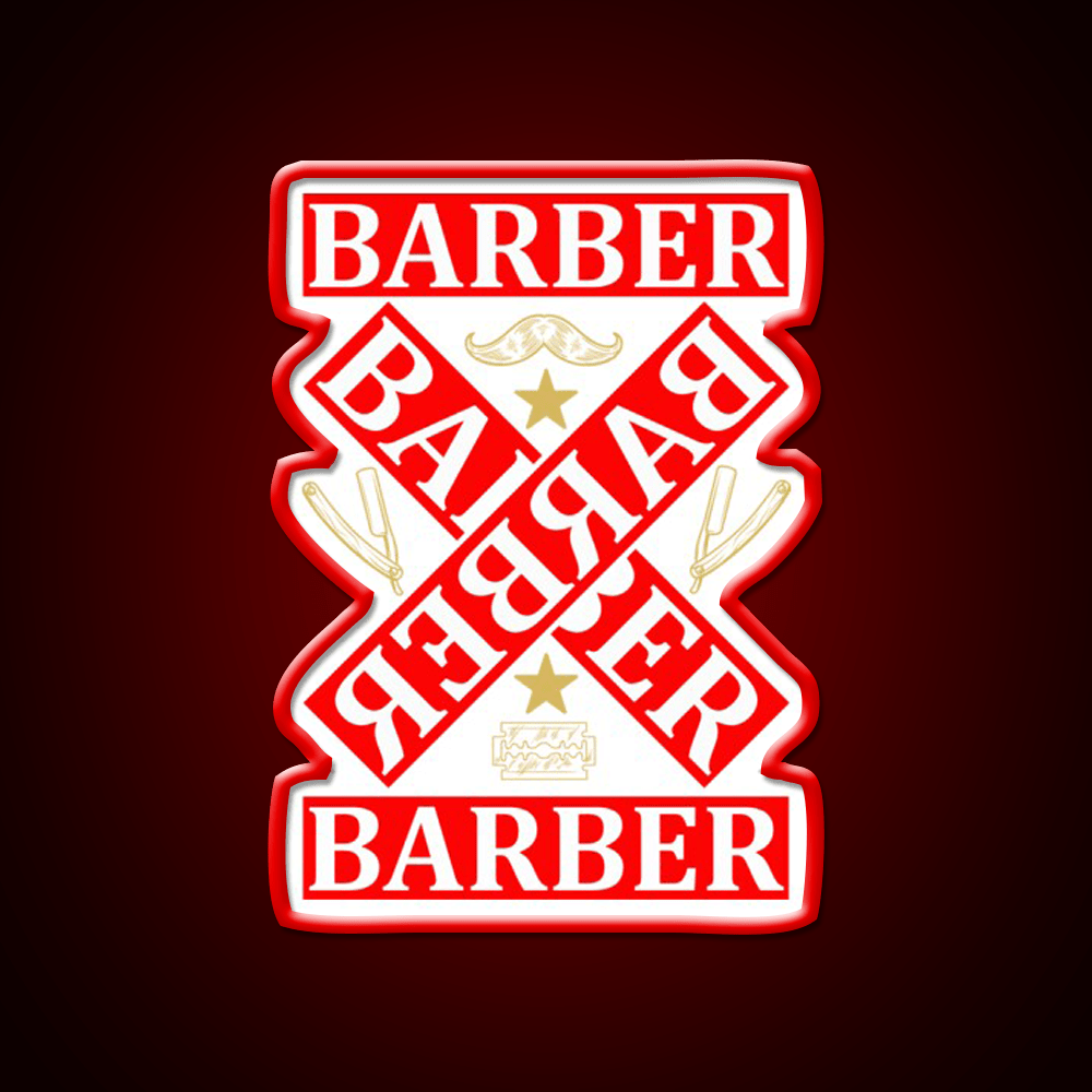 Barber Cross X Barber Shop Haircut Led Neon Sign - Shineneon