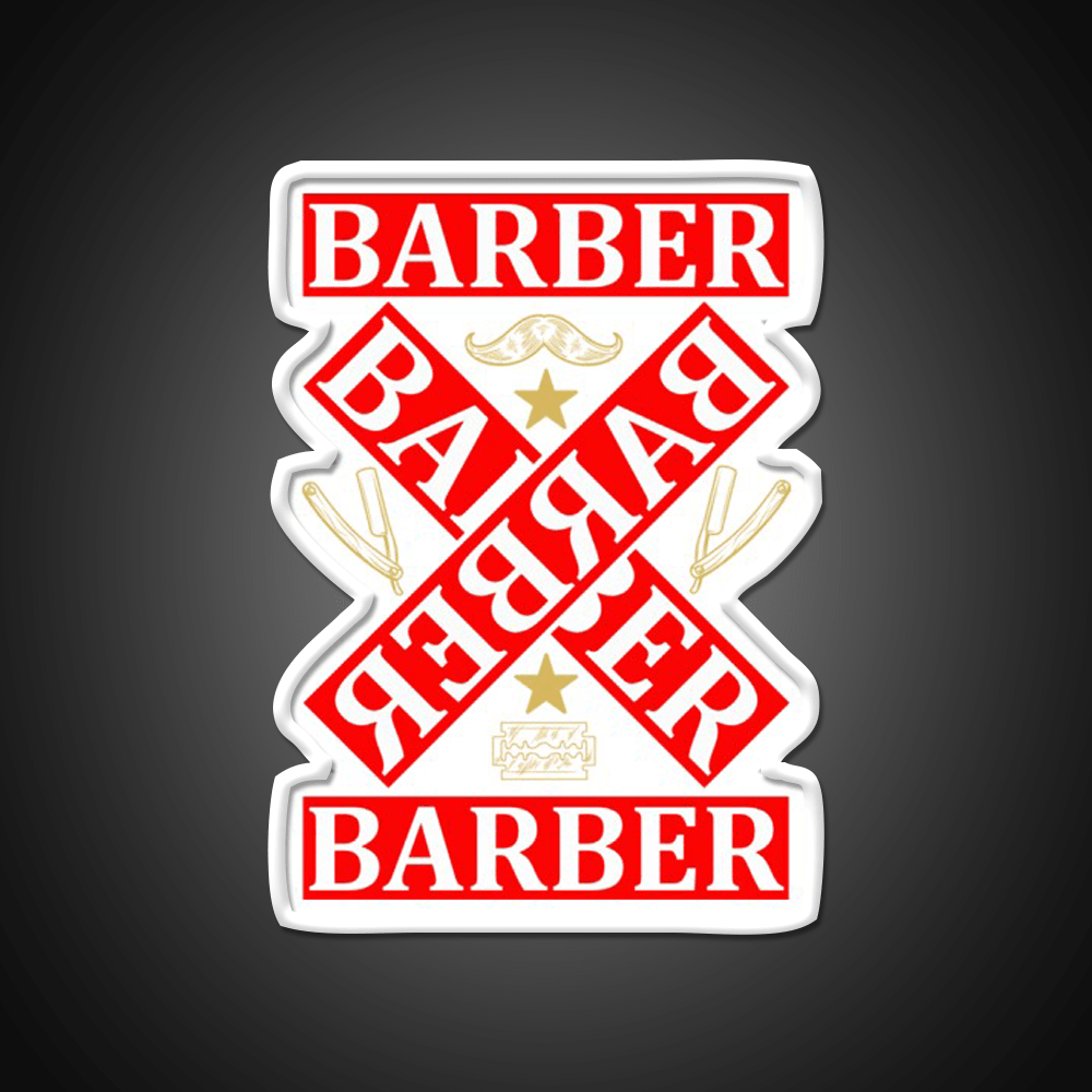Barber Cross X Barber Shop Haircut Led Neon Sign - Shineneon